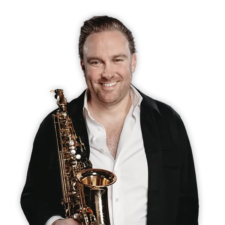 Headshot of Dirk on Sax